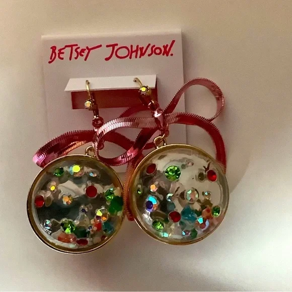 Betsey Johnson Pink and Gold Earrings - Picture 4 of 5